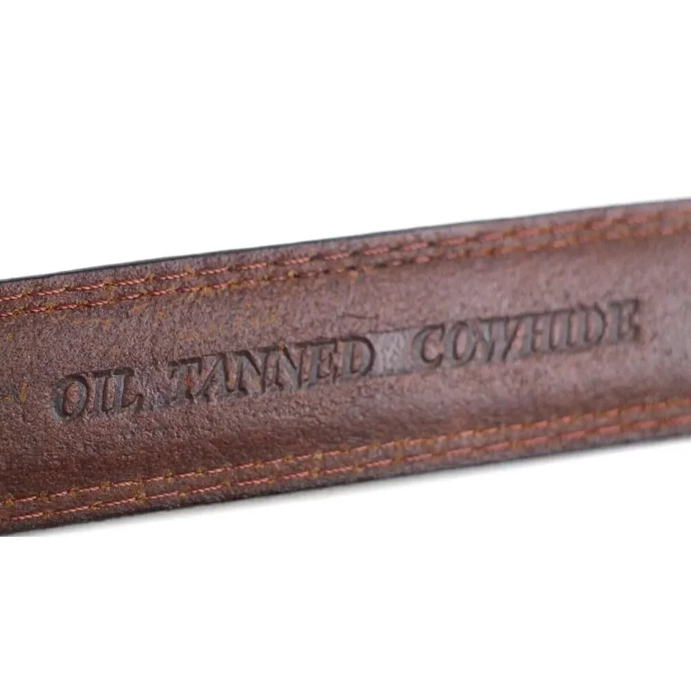 CLASSIC OIL TANNED BROWN REAL LEATHER 1 1/8